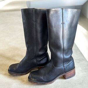 FRYE Vintage Campus Western Boots Women’s 8M Squared Toe Black 77050 USA